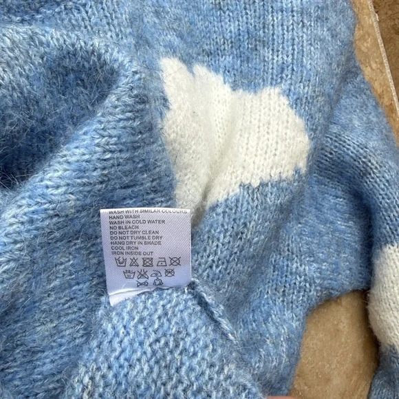 Anthropologie Little Lies Cassie Cloud Sweater Blue Gray Marled Crewneck RARE - Picture 16 of 16
